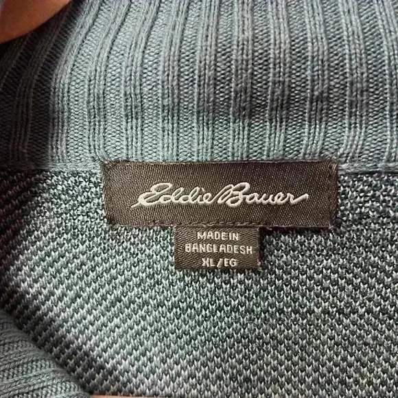 Eddie Bauer Fair Isle Nordic Geometric Quarter Zip Pullover Knit Sweater Size XL - Picture 2 of 8